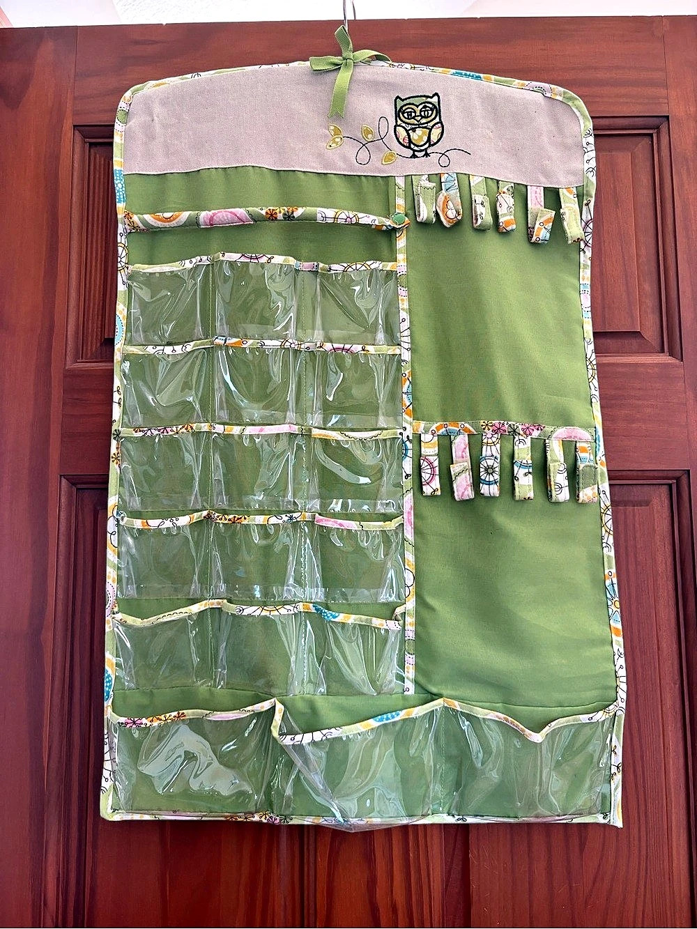 Owl Hanging Jewelry Organizer in Green